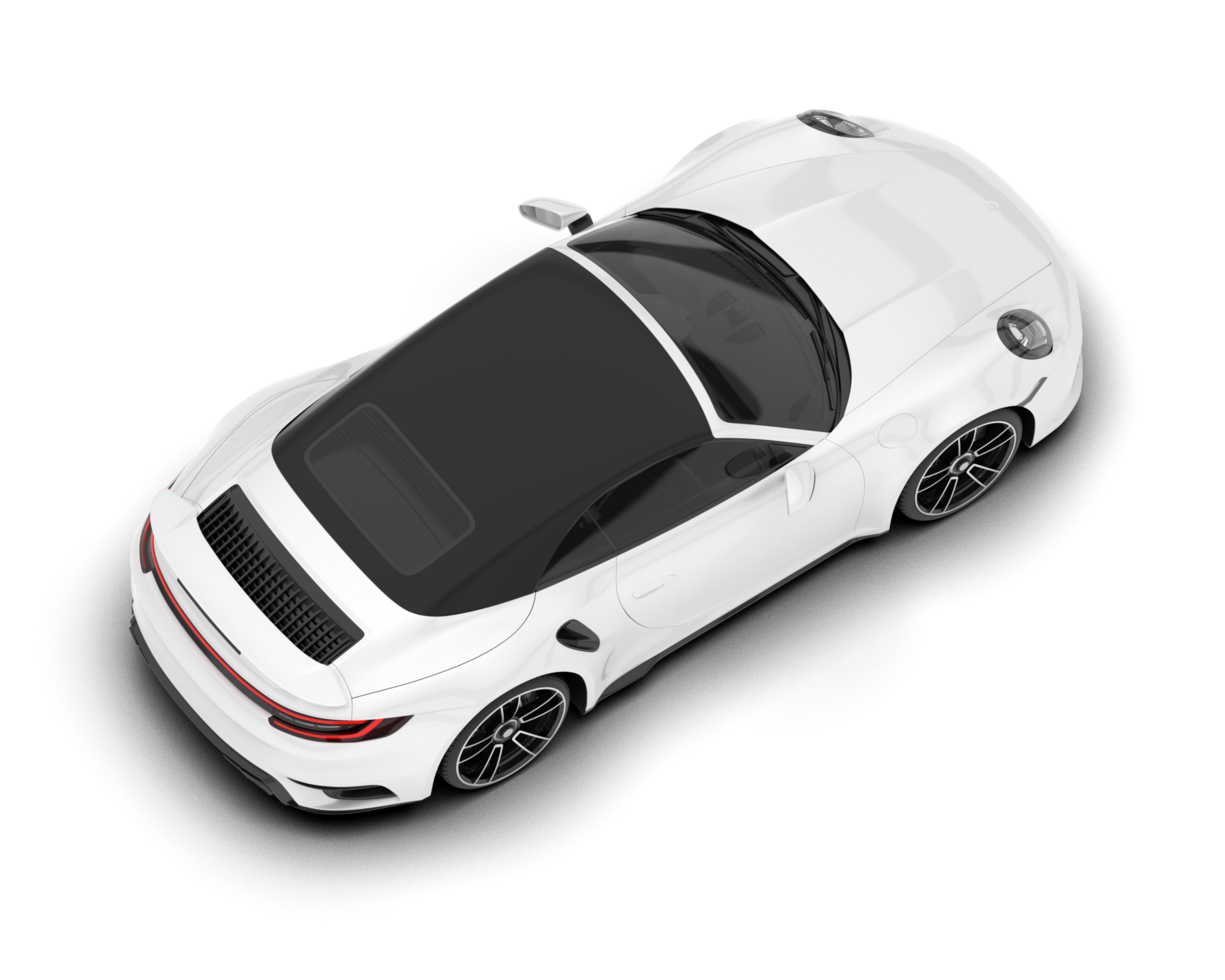 White sport car on transparent background. 3d rendering - illustration png