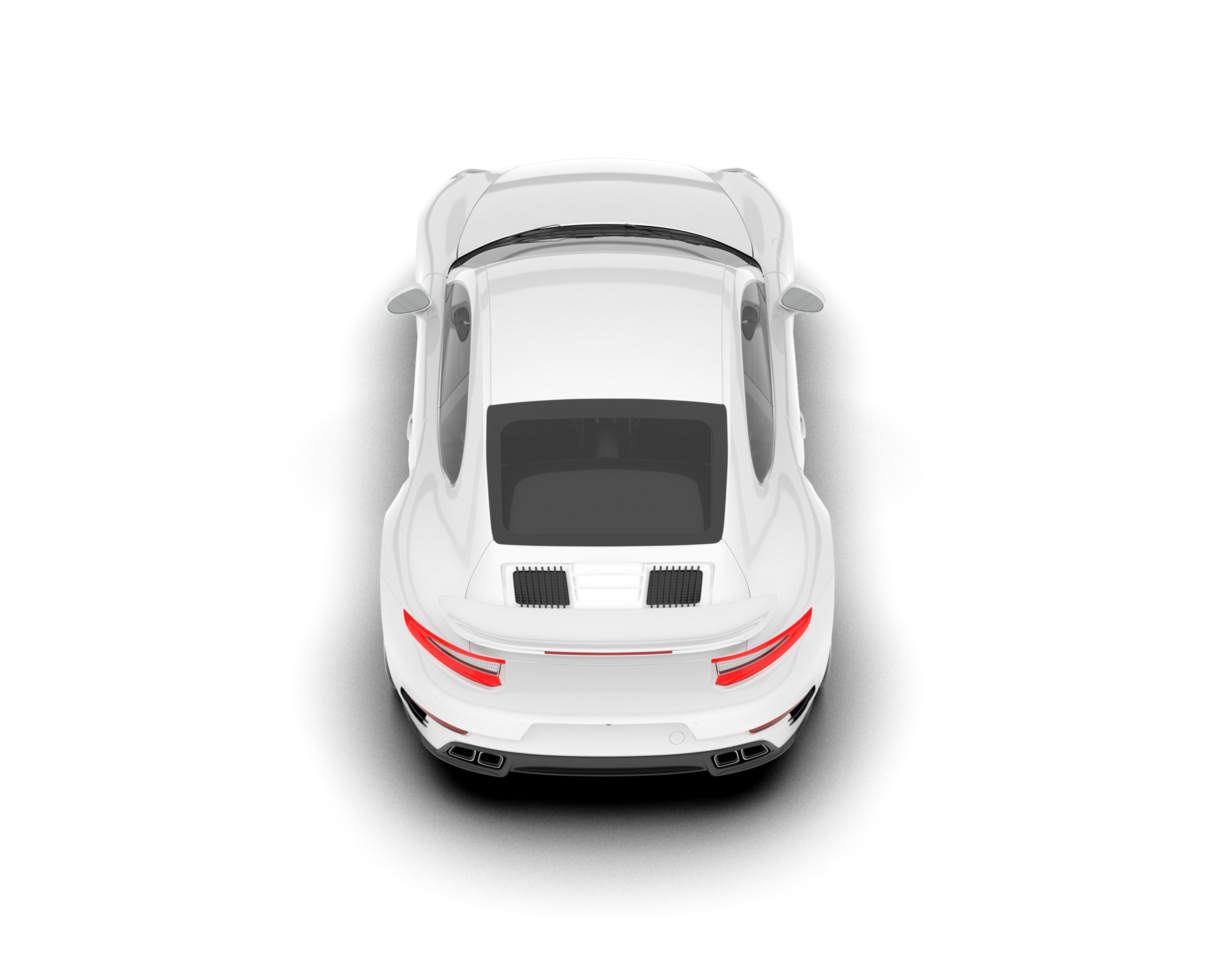 White sport car on transparent background. 3d rendering - illustration png