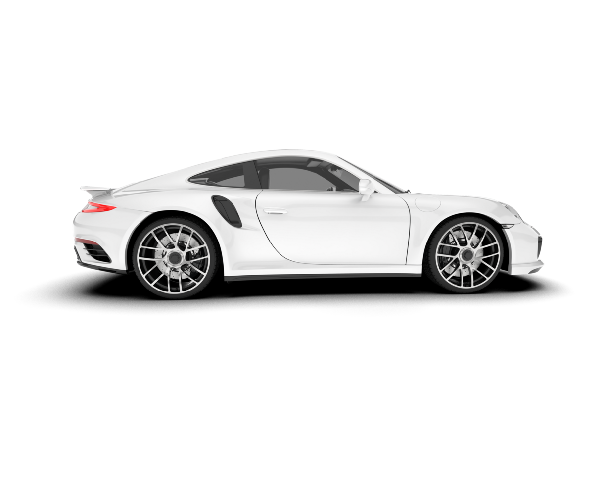 White sport car on transparent background. 3d rendering - illustration png