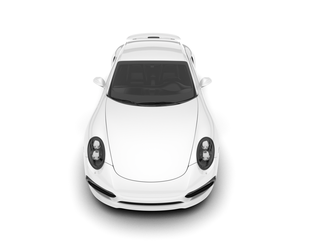 White sport car on transparent background. 3d rendering - illustration png