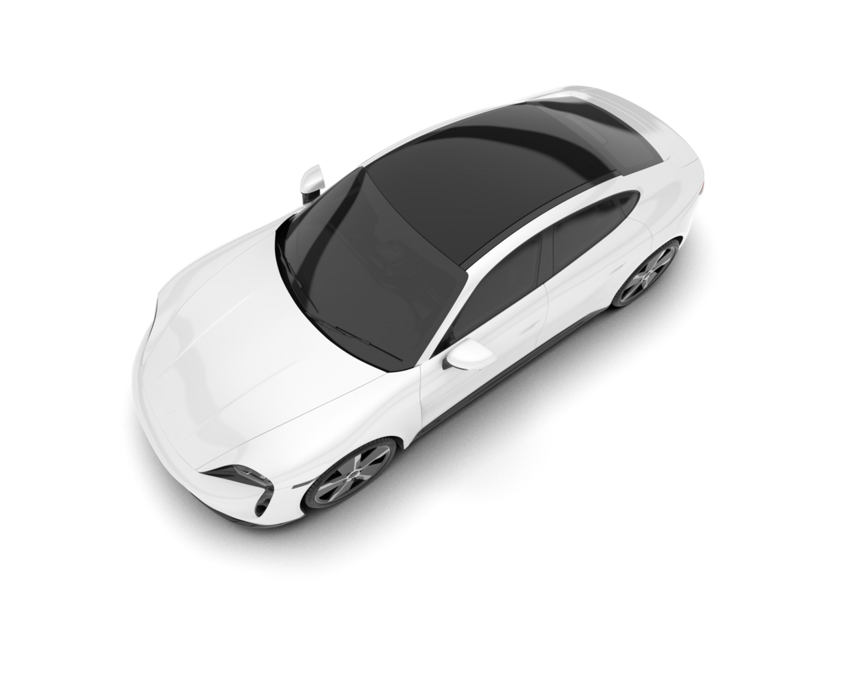 White SUV on transparent background. 3d rendering - illustration png