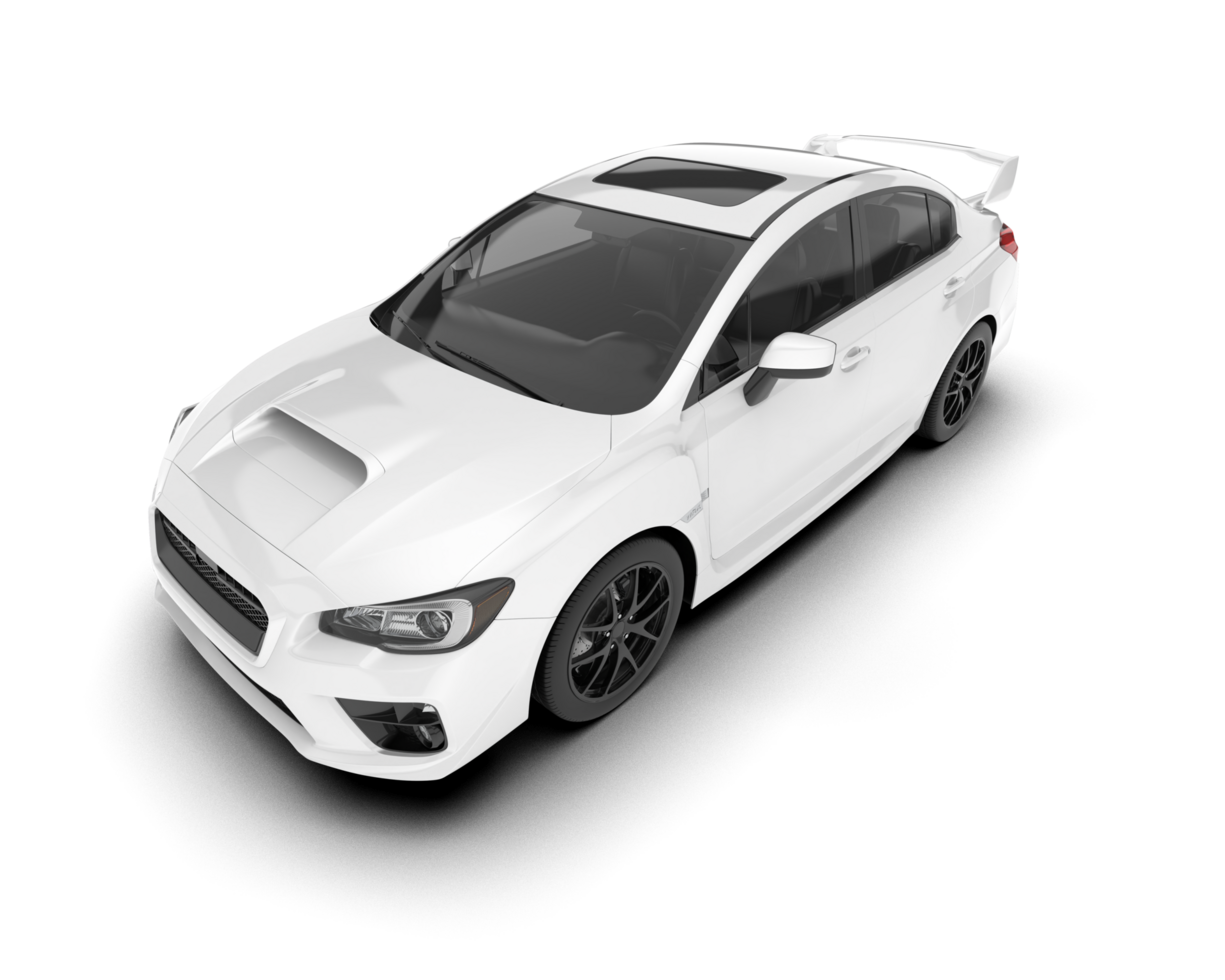 White SUV on transparent background. 3d rendering - illustration png