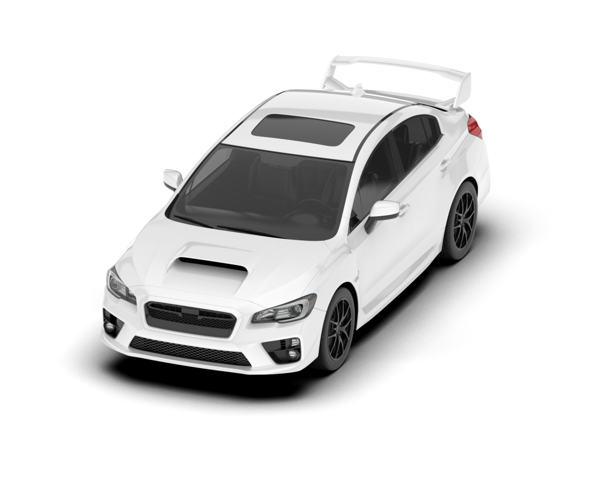 White SUV on transparent background. 3d rendering - illustration png