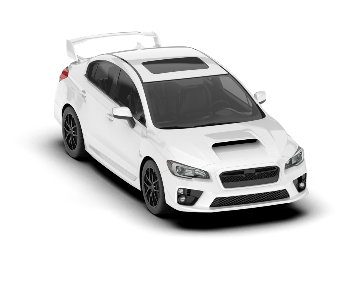 White SUV on transparent background. 3d rendering - illustration png