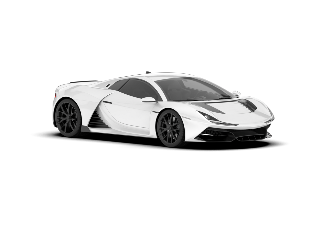 White SUV on transparent background. 3d rendering - illustration png