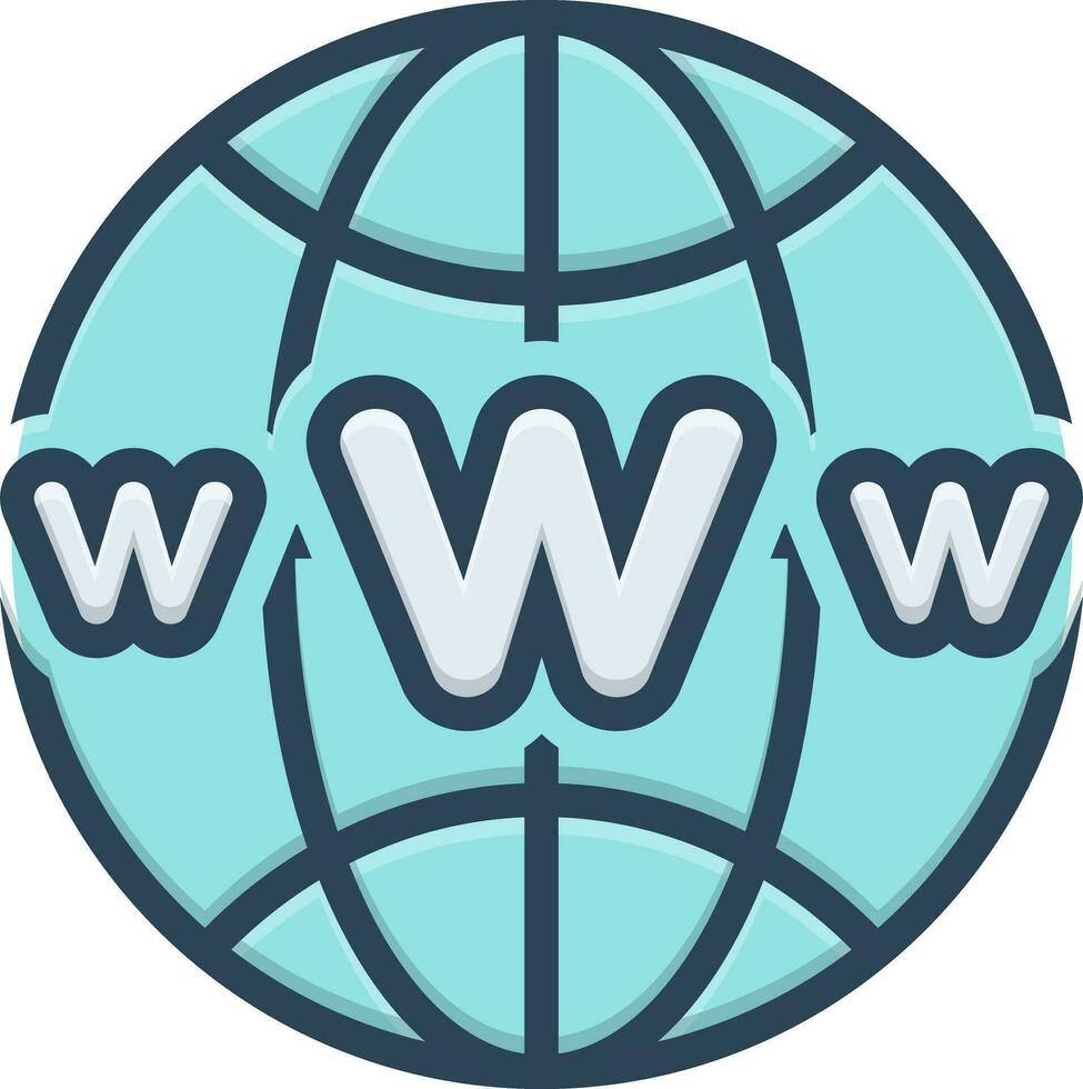 color icon for www vector