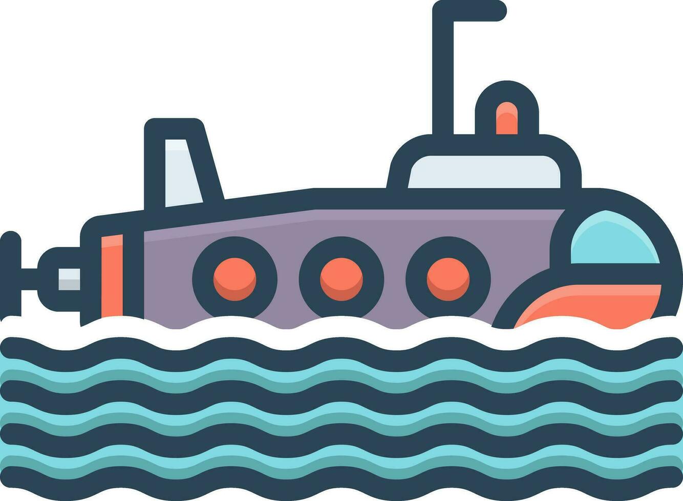 color icon for submarine vector