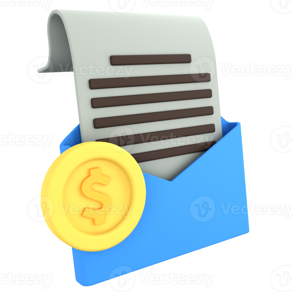 3D Icon mail payment E Commerce png