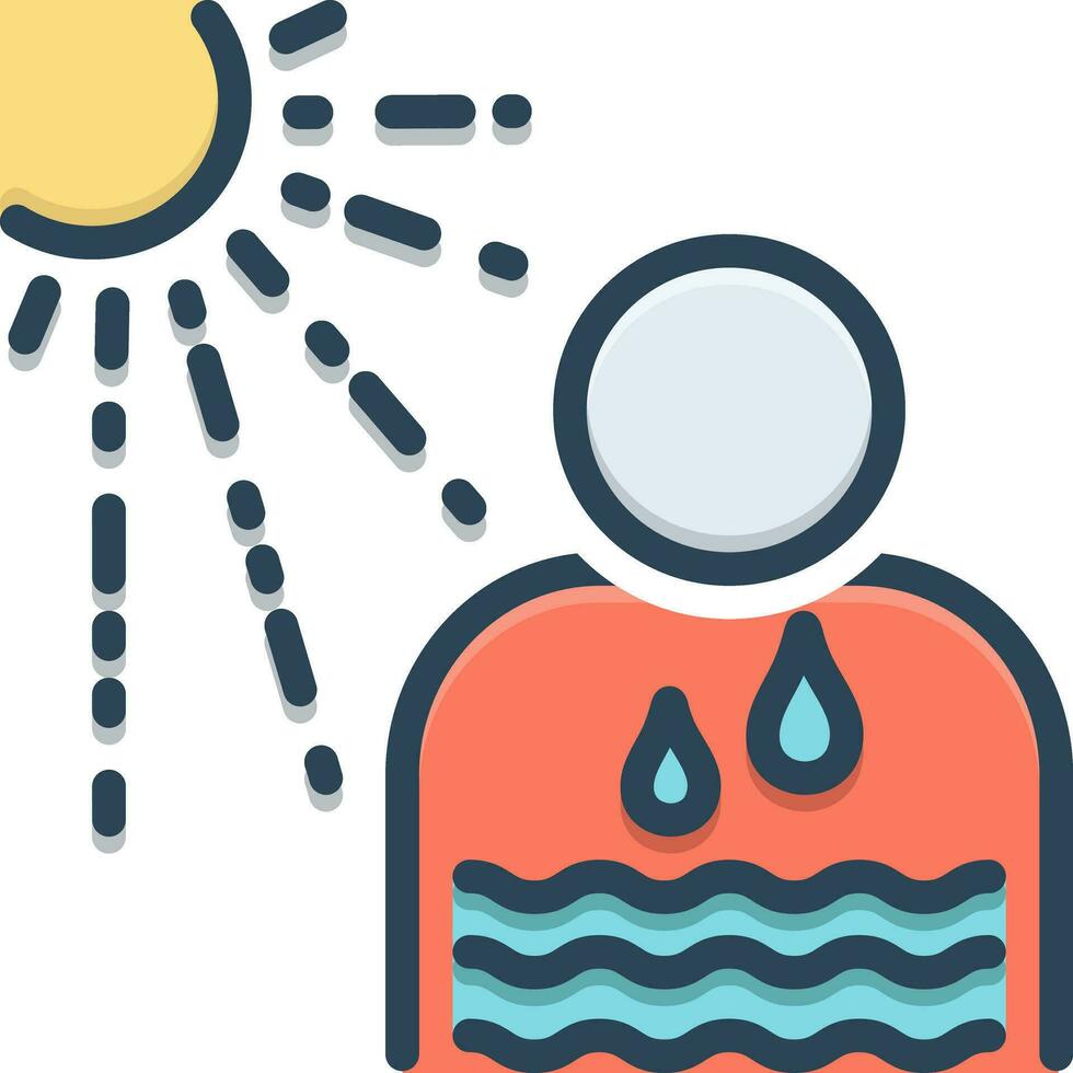 color icon for dehydrate vector