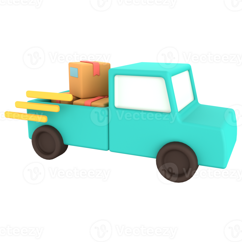3D Icon E Commerce delivery truck png