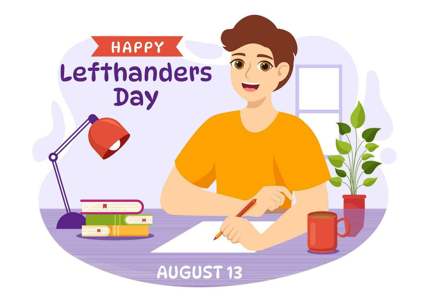 Happy LeftHanders Day Celebration Vector Illustration with Raise Awareness of Pride in Being Left Handed in Flat Cartoon Hand Drawn Templates