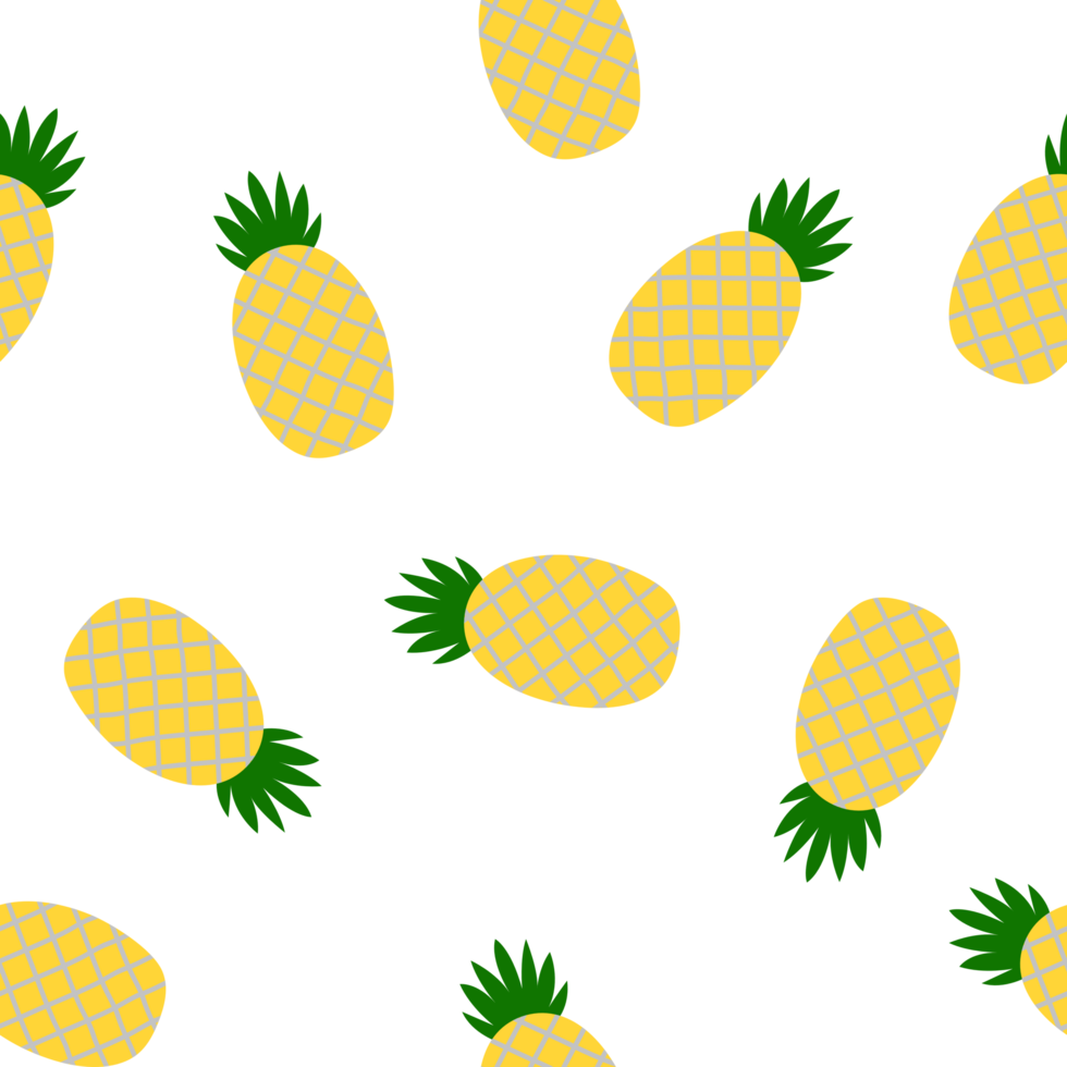 fondo transparente con patrón de piña amarilla png