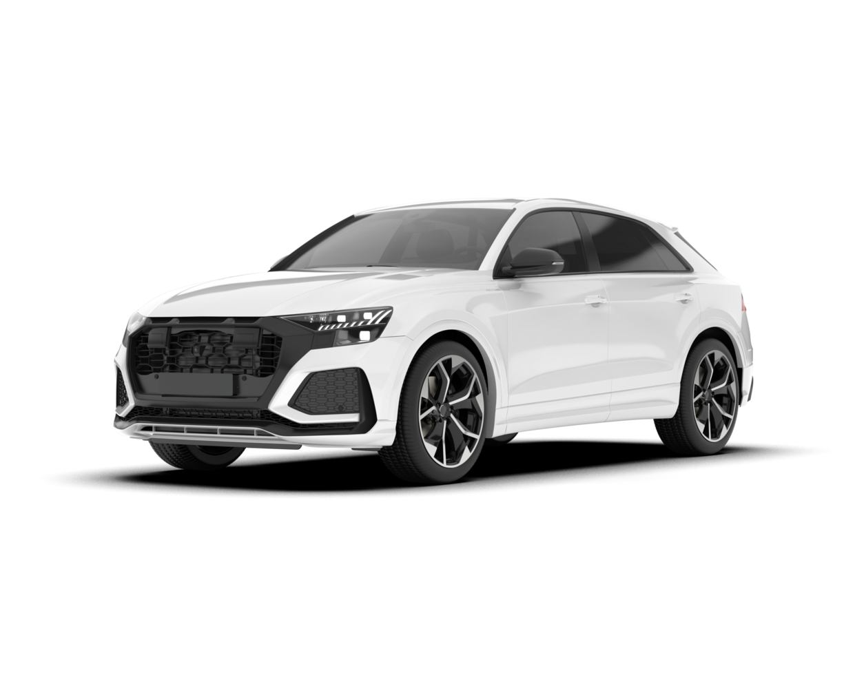 White SUV on transparent background. 3d rendering - illustration png