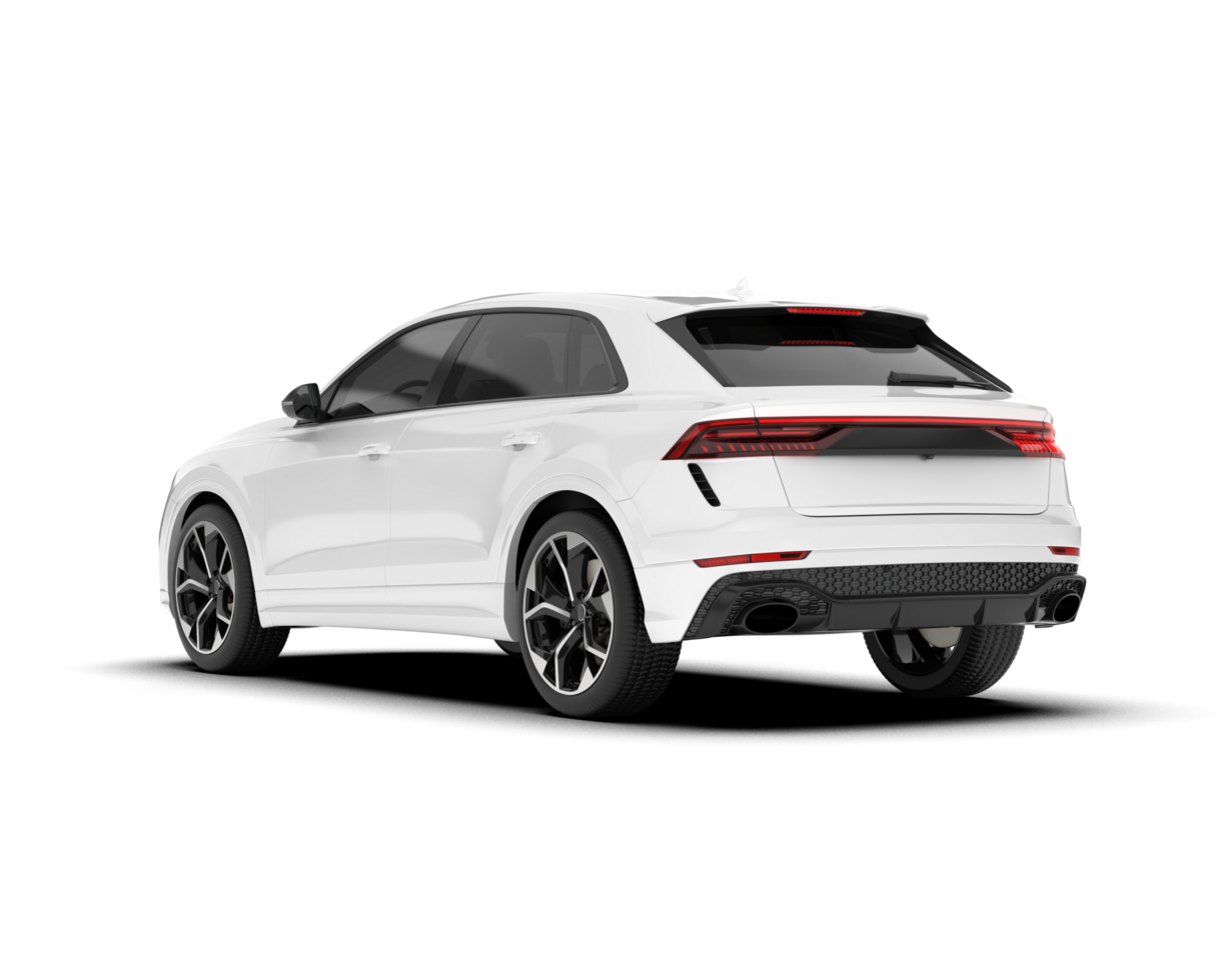 White SUV on transparent background. 3d rendering - illustration png