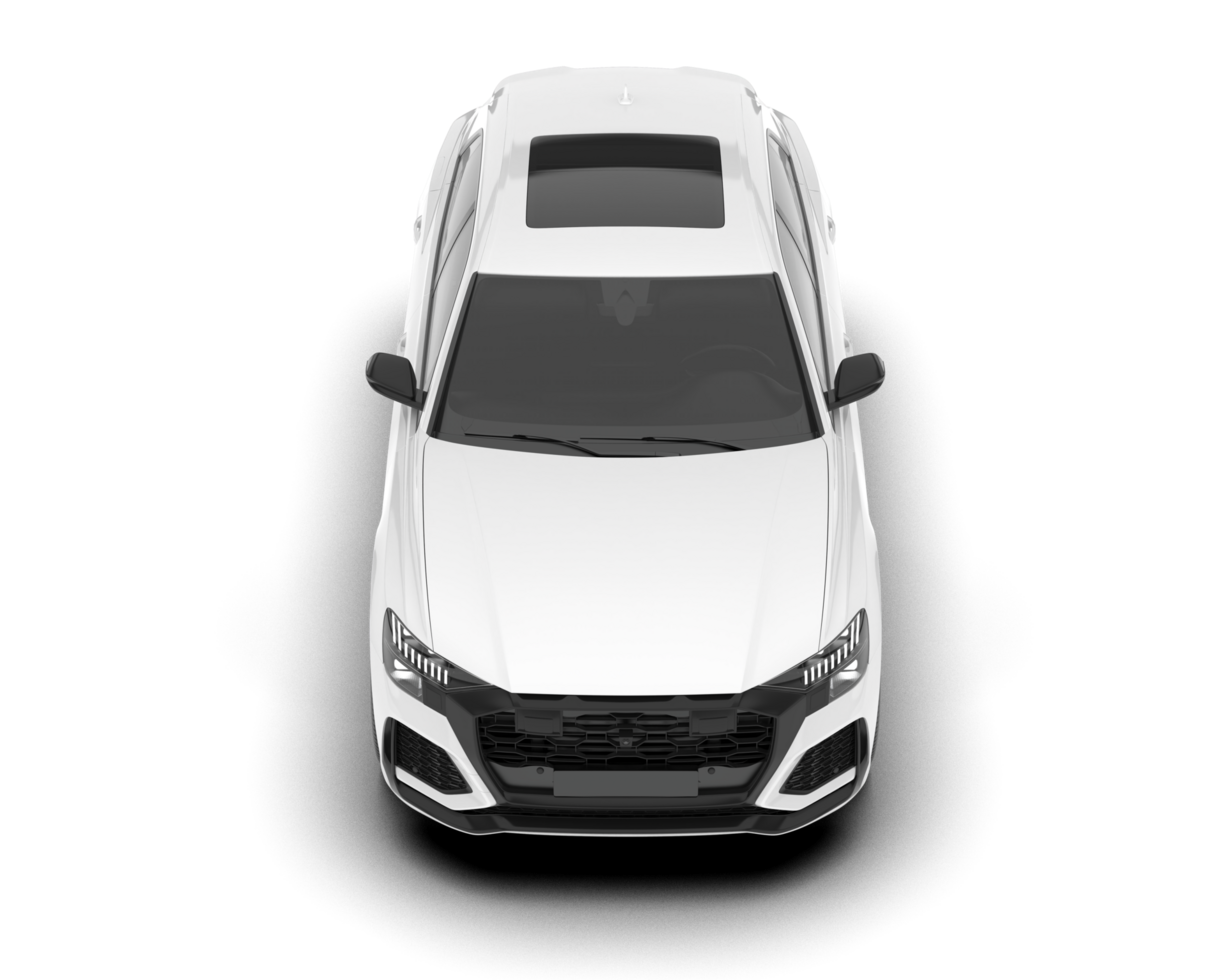 White SUV on transparent background. 3d rendering - illustration png