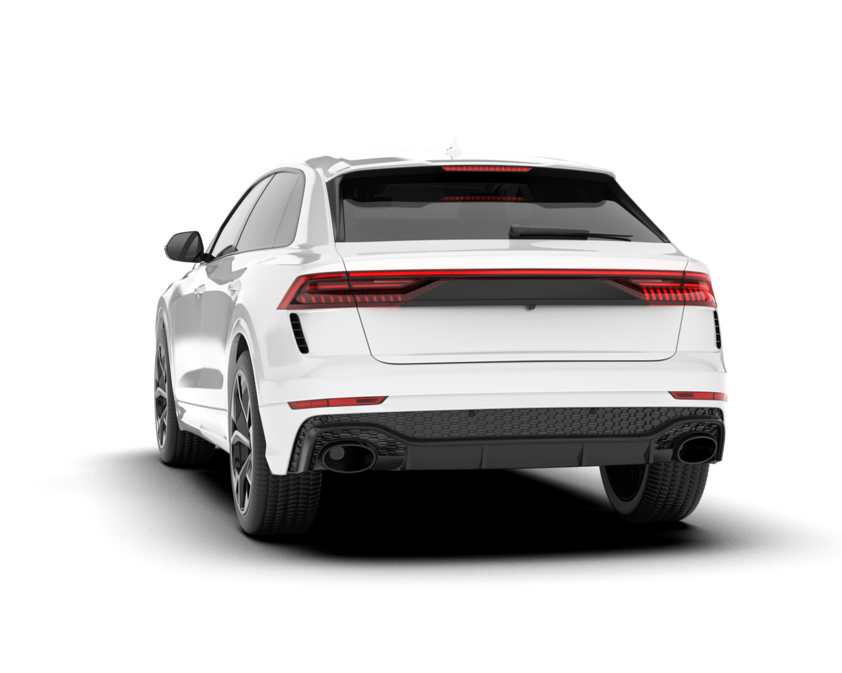 White SUV on transparent background. 3d rendering - illustration png