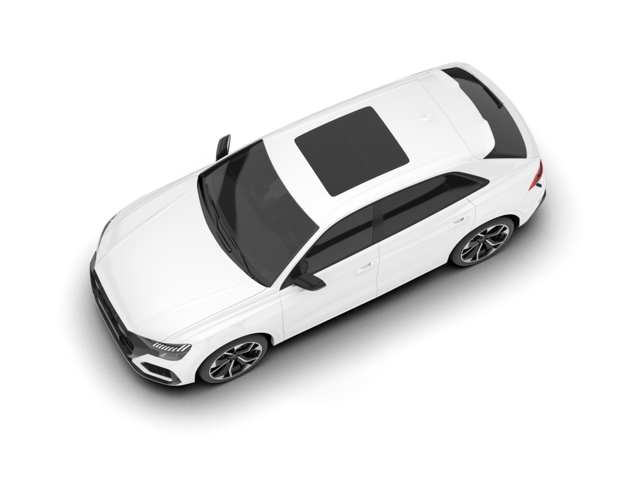 White SUV on transparent background. 3d rendering - illustration png