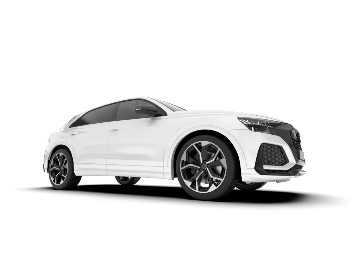 White SUV on transparent background. 3d rendering - illustration png