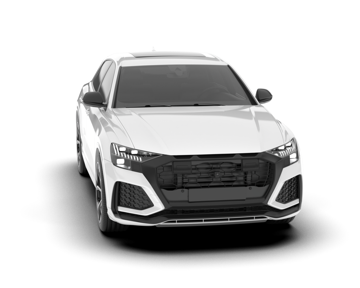 White SUV on transparent background. 3d rendering - illustration png