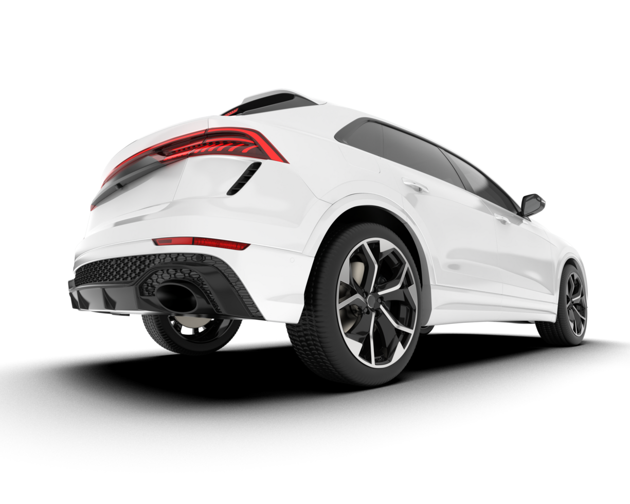 White SUV on transparent background. 3d rendering - illustration png