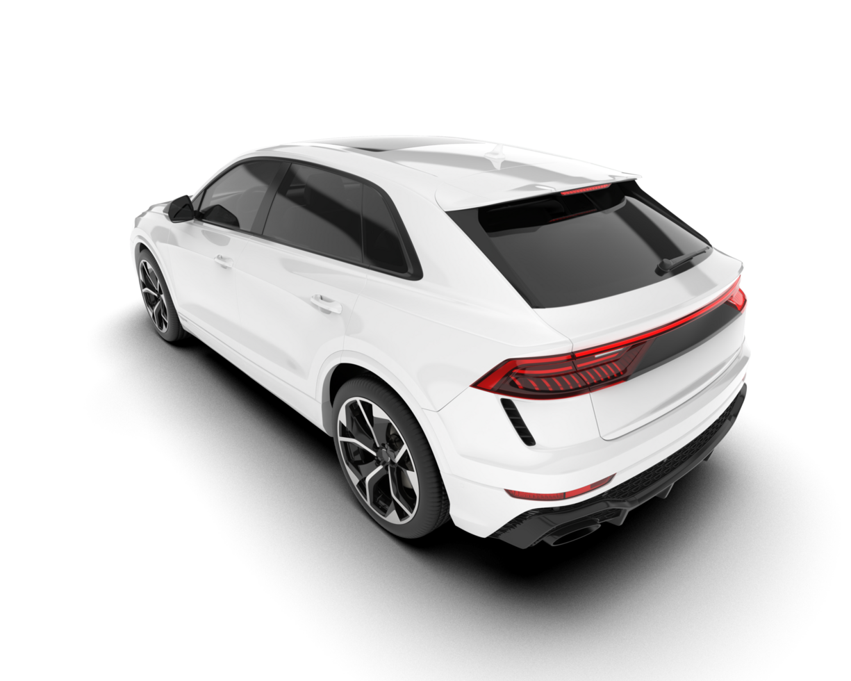 White SUV on transparent background. 3d rendering - illustration png