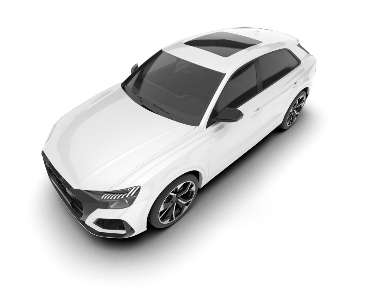 White SUV on transparent background. 3d rendering - illustration png