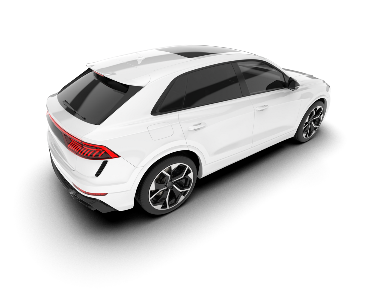 White SUV on transparent background. 3d rendering - illustration png