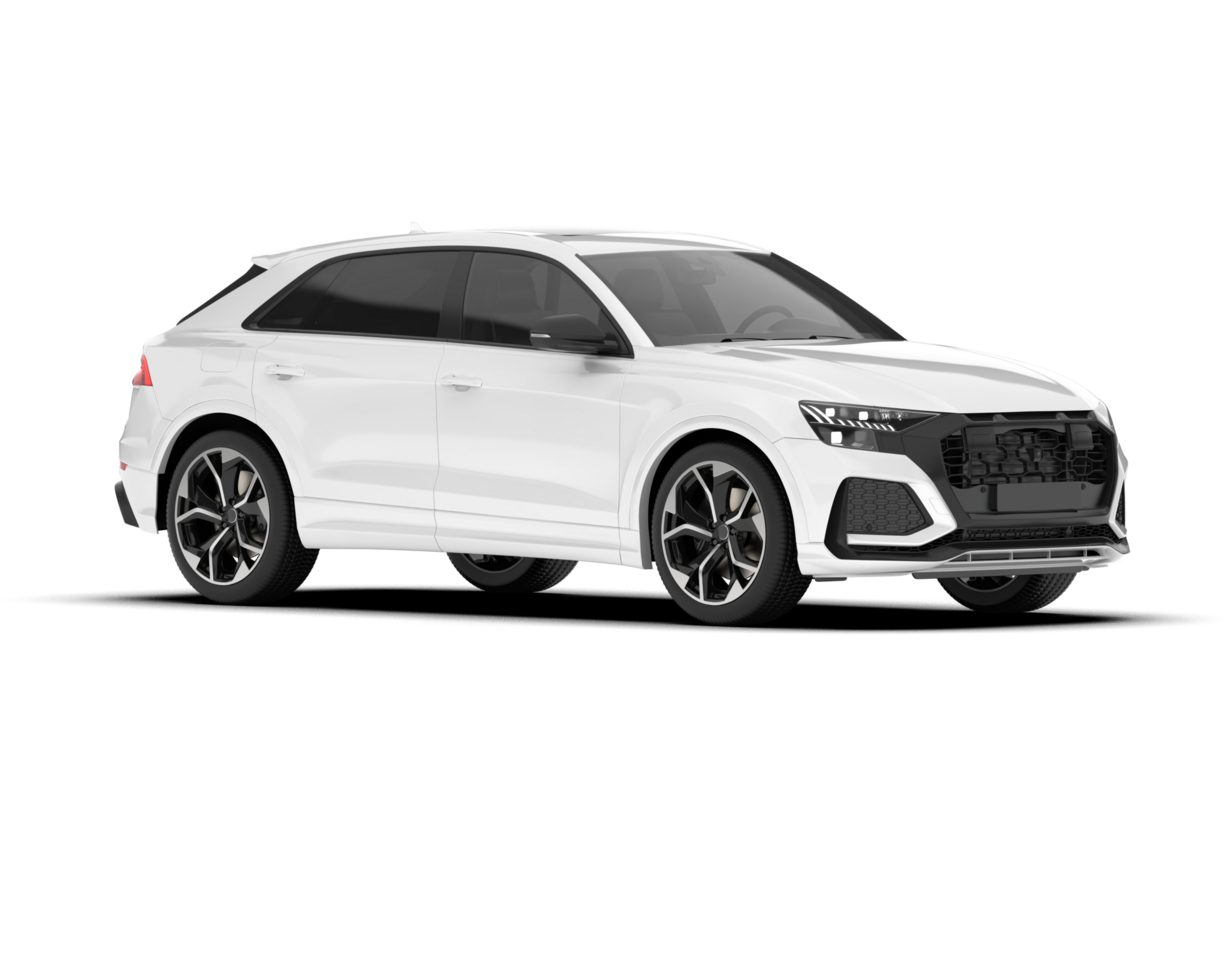 White SUV on transparent background. 3d rendering - illustration png