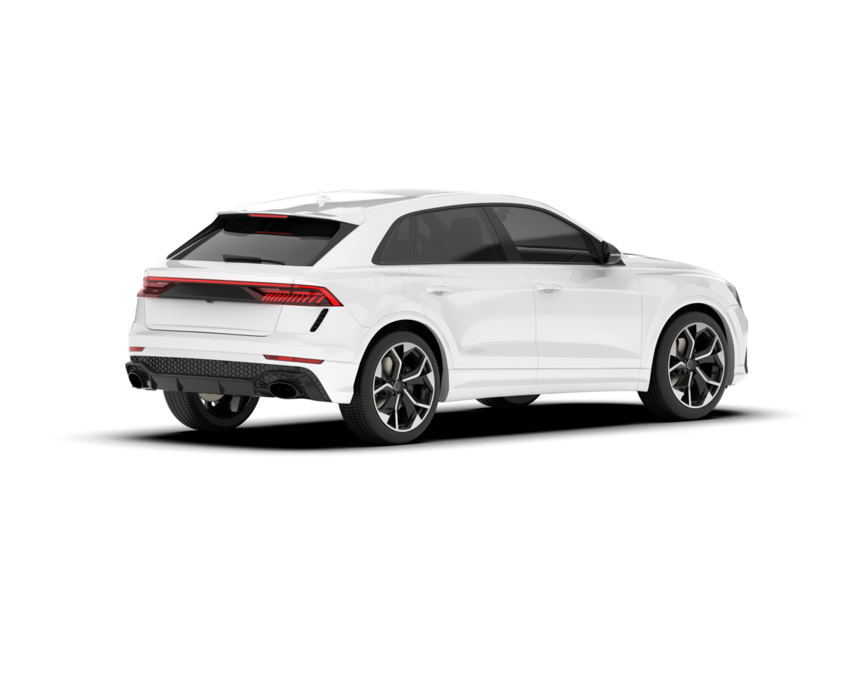 White SUV on transparent background. 3d rendering - illustration png