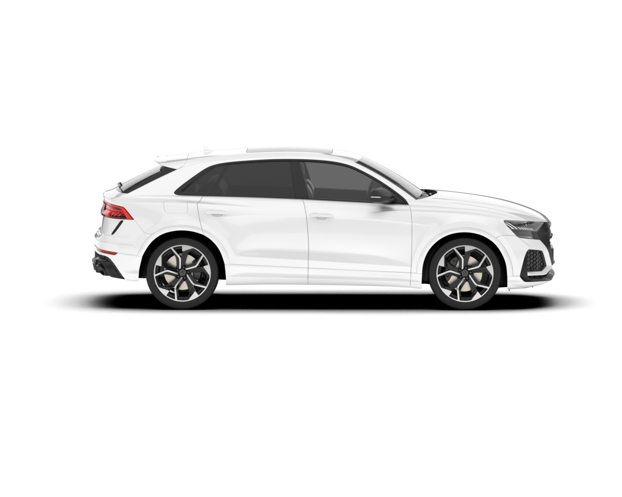 White SUV on transparent background. 3d rendering - illustration png