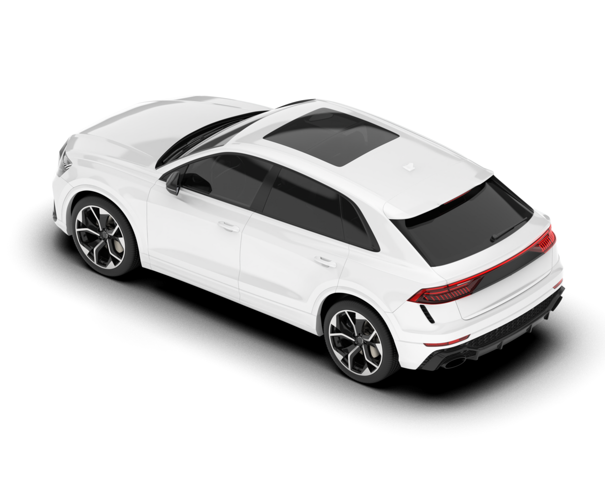 White SUV on transparent background. 3d rendering - illustration png