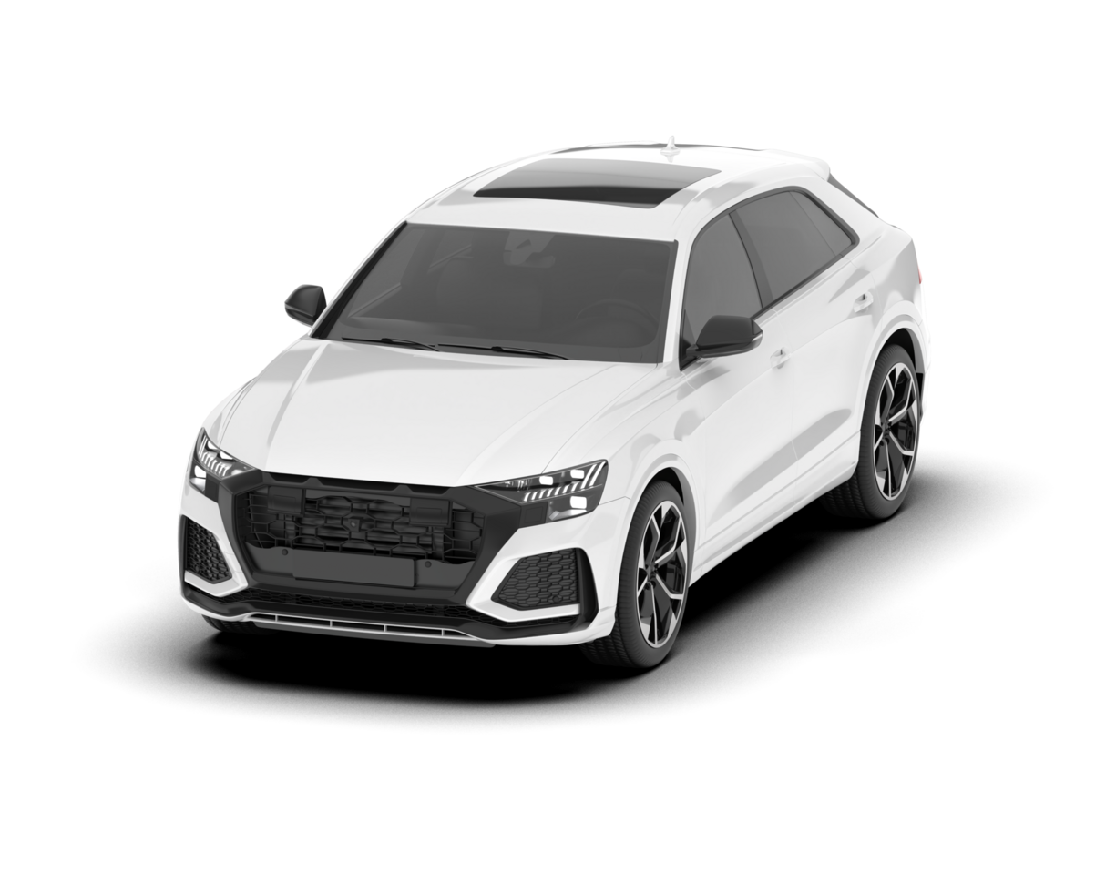 White SUV on transparent background. 3d rendering - illustration png