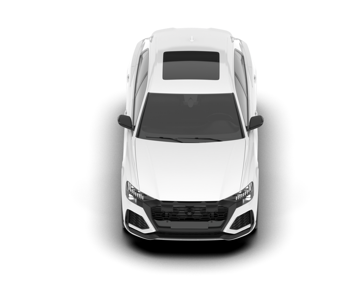 White SUV on transparent background. 3d rendering - illustration png