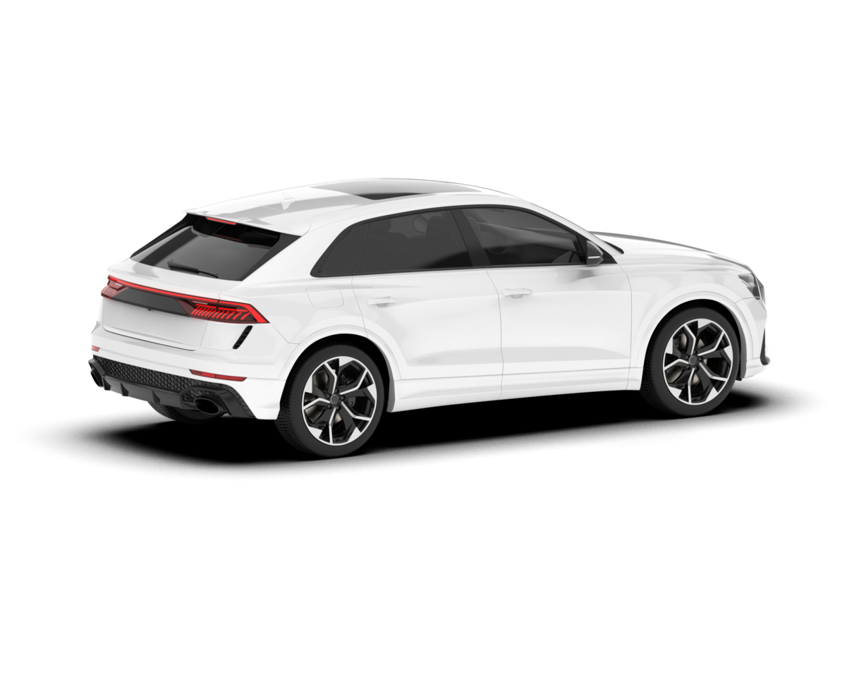 White SUV on transparent background. 3d rendering - illustration png