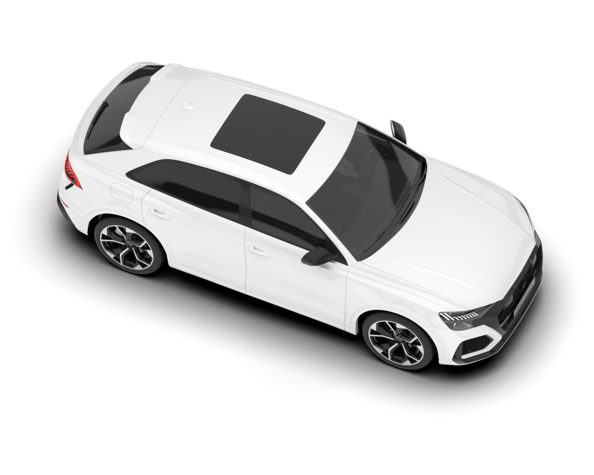 White SUV on transparent background. 3d rendering - illustration png