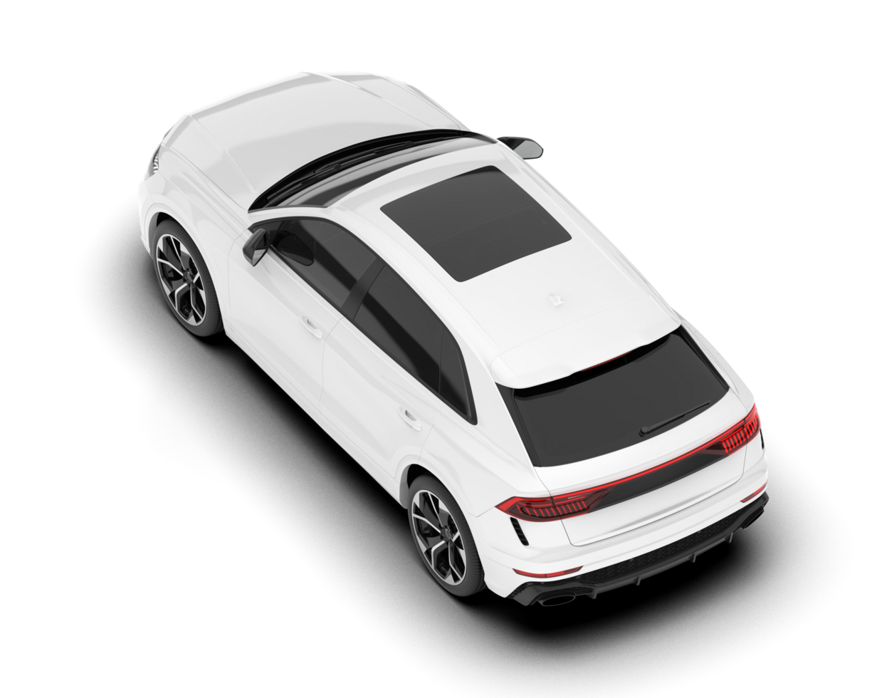 White SUV on transparent background. 3d rendering - illustration png