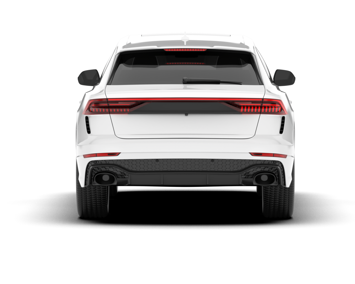 White SUV on transparent background. 3d rendering - illustration png