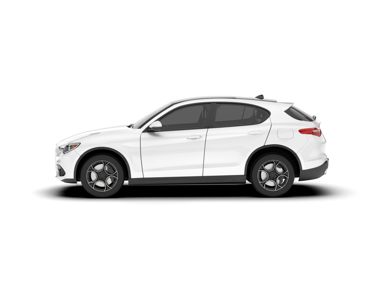 White SUV on transparent background. 3d rendering - illustration png