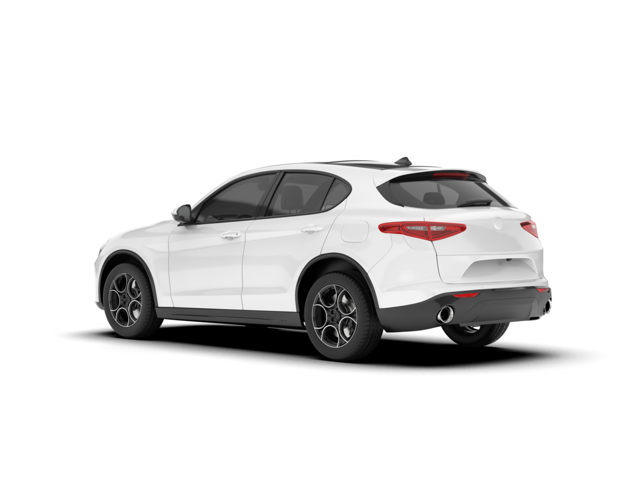 White SUV on transparent background. 3d rendering - illustration png