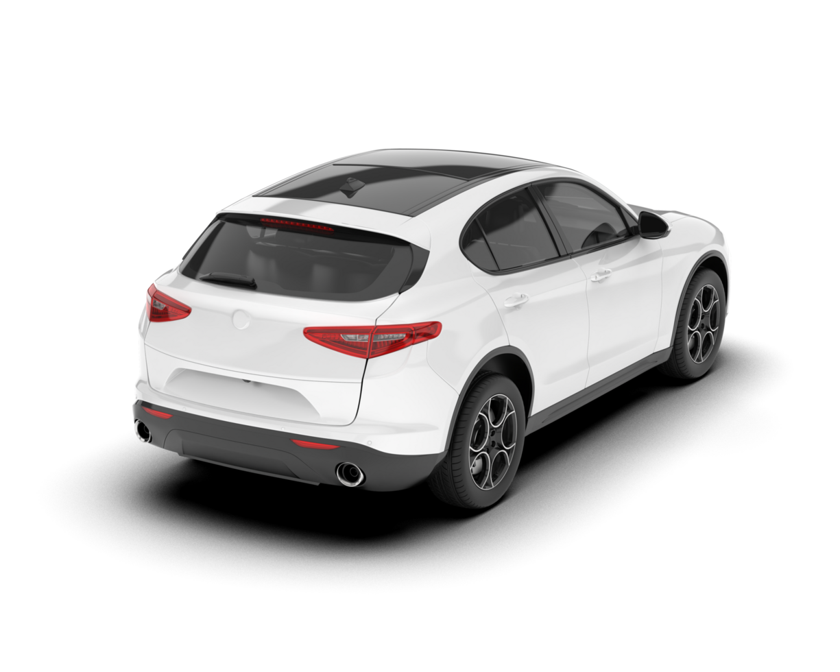 White SUV on transparent background. 3d rendering - illustration png