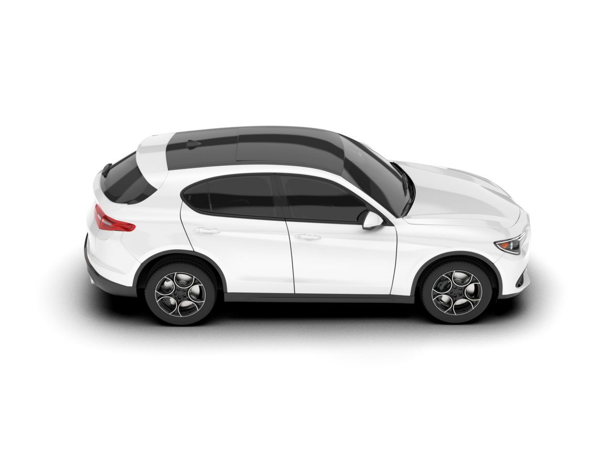 White SUV on transparent background. 3d rendering - illustration png
