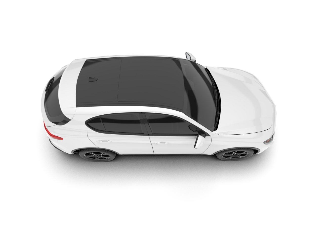 White SUV on transparent background. 3d rendering - illustration png