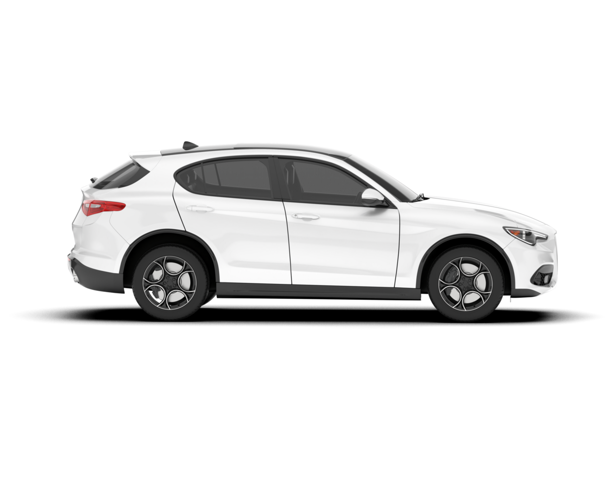 White SUV on transparent background. 3d rendering - illustration png
