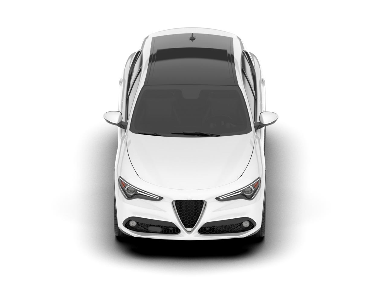 White SUV on transparent background. 3d rendering - illustration png