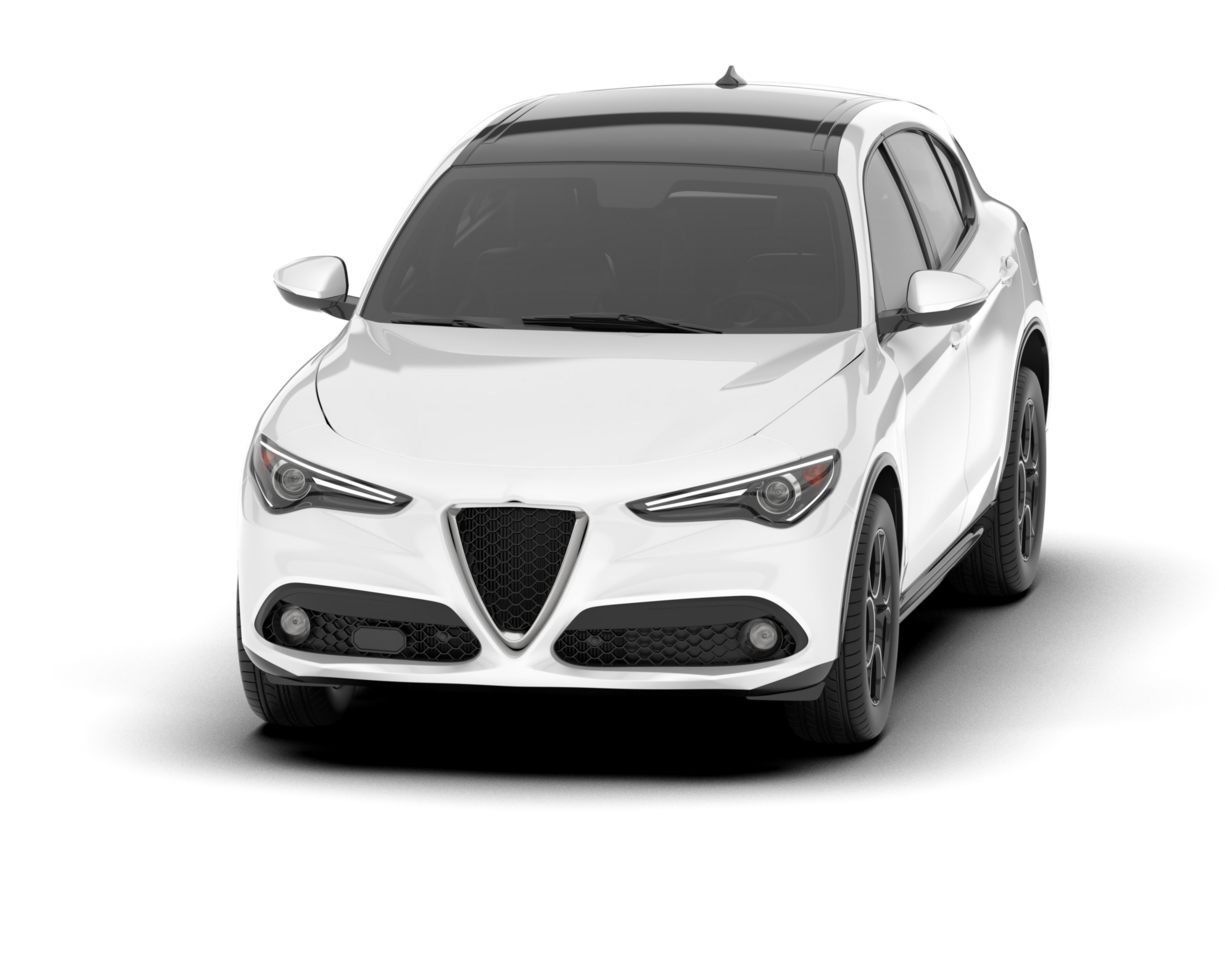 White SUV on transparent background. 3d rendering - illustration png