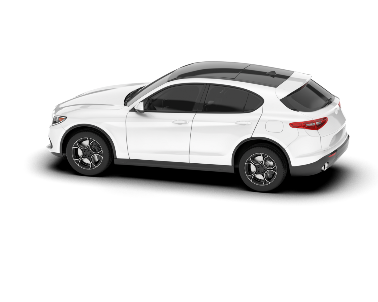 White SUV on transparent background. 3d rendering - illustration png