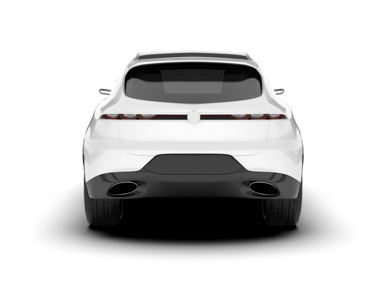 White SUV on transparent background. 3d rendering - illustration png