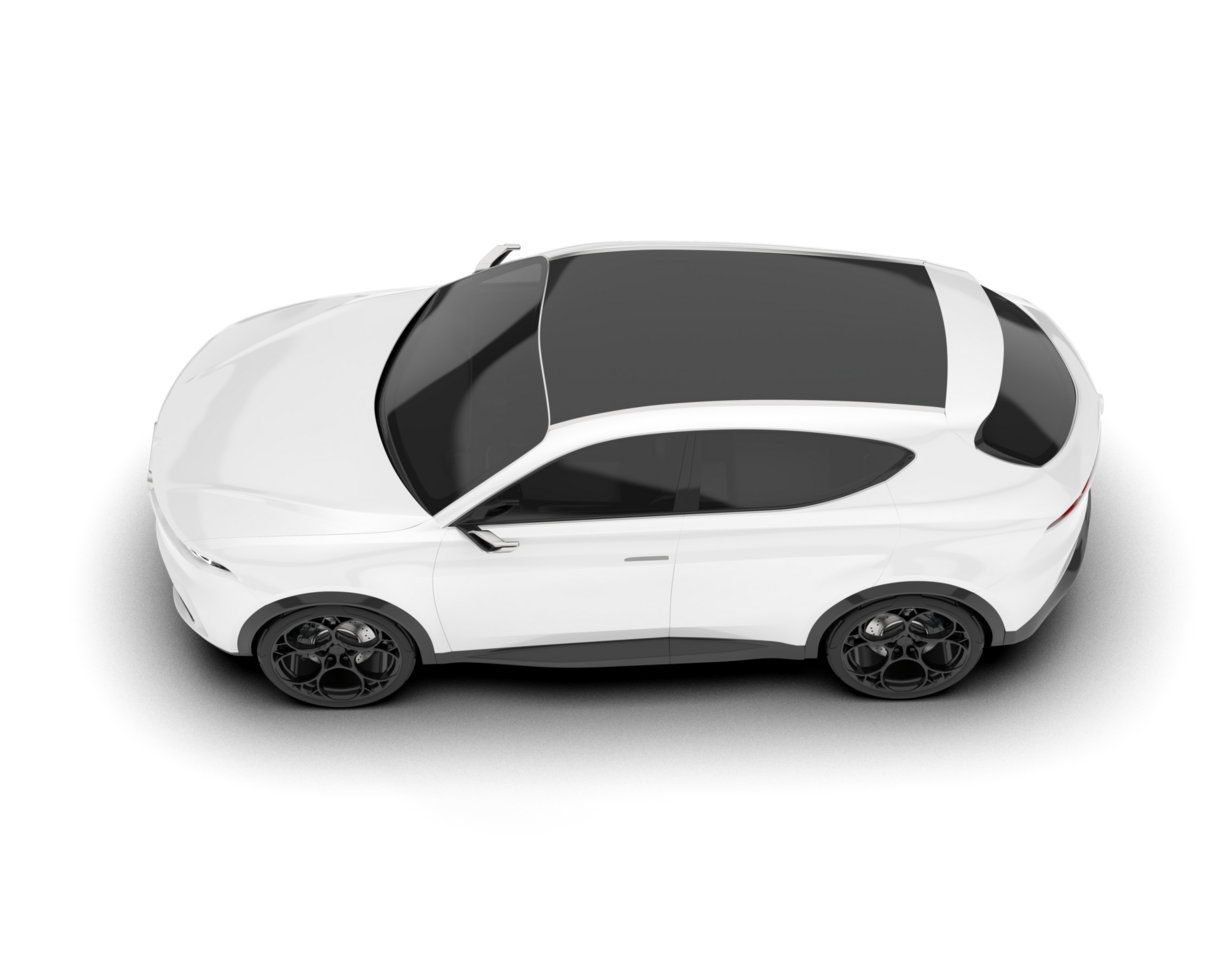 White SUV on transparent background. 3d rendering - illustration png