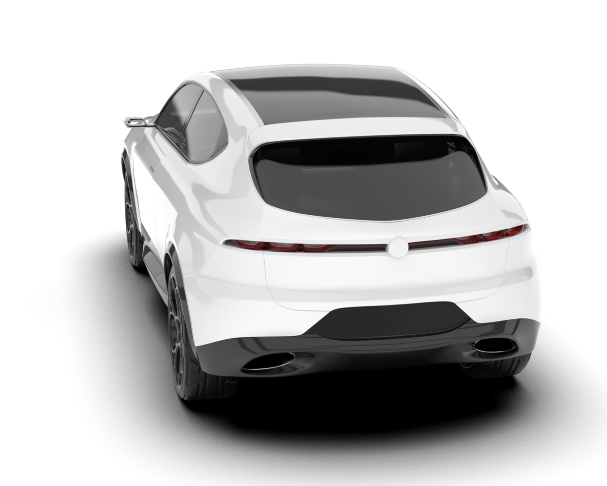 White SUV on transparent background. 3d rendering - illustration png