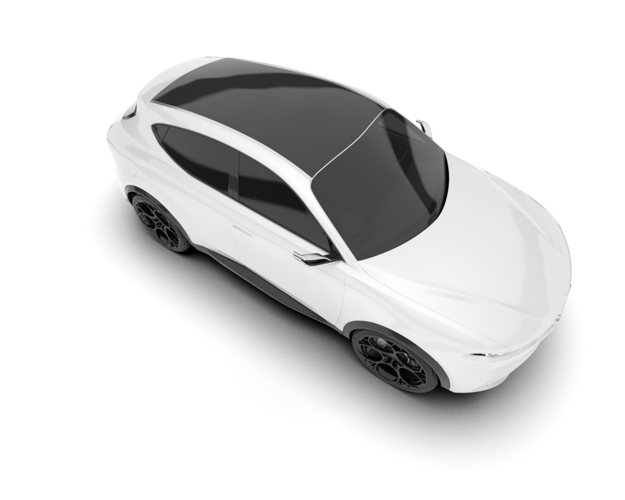 White SUV on transparent background. 3d rendering - illustration png